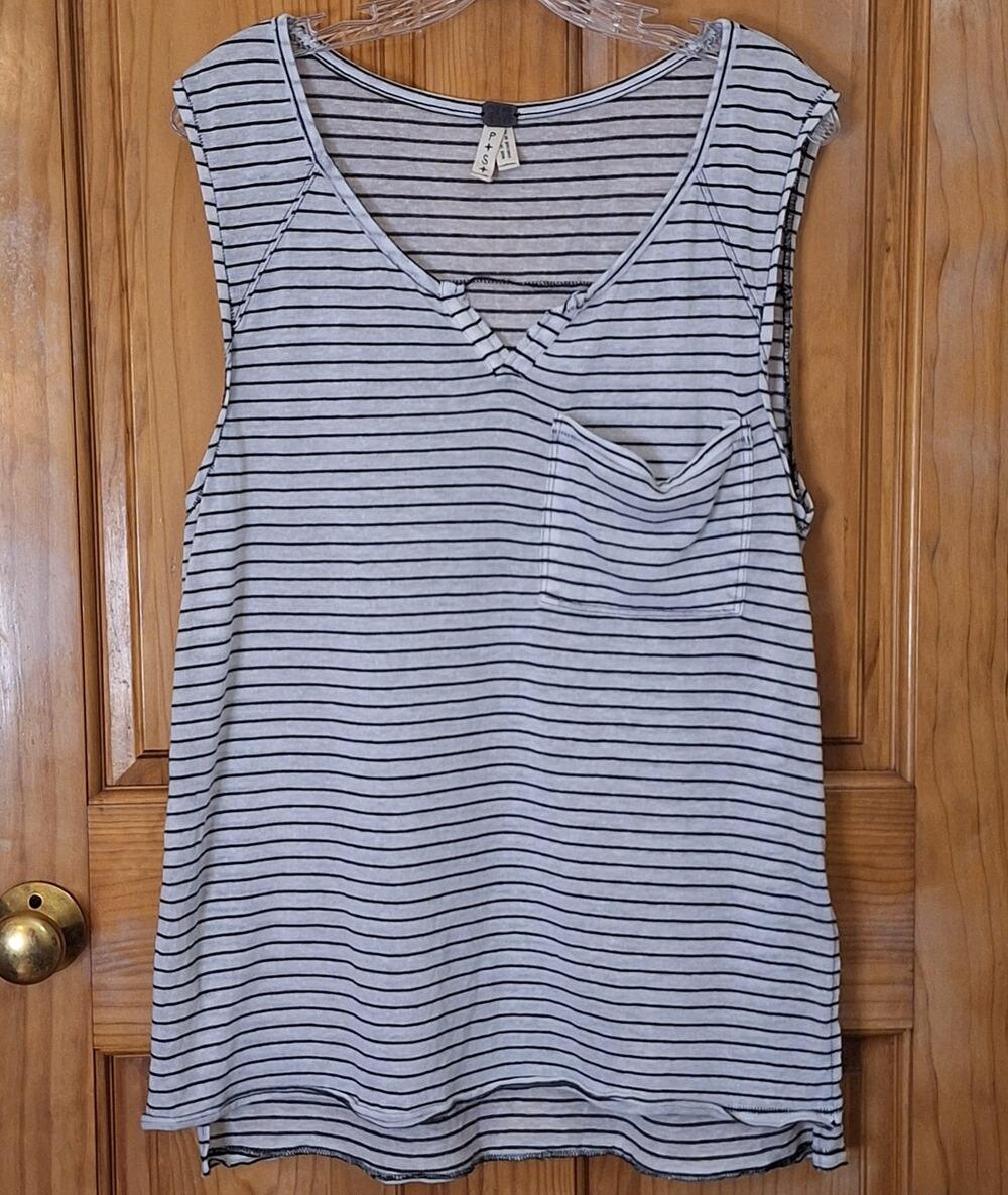 We the Free Shirt Women's Small  Cream Black Striped Lightweight Comfy Festival